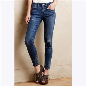 Anthro PILCRO Patch Detail Stet Ankle Jeans sz 32